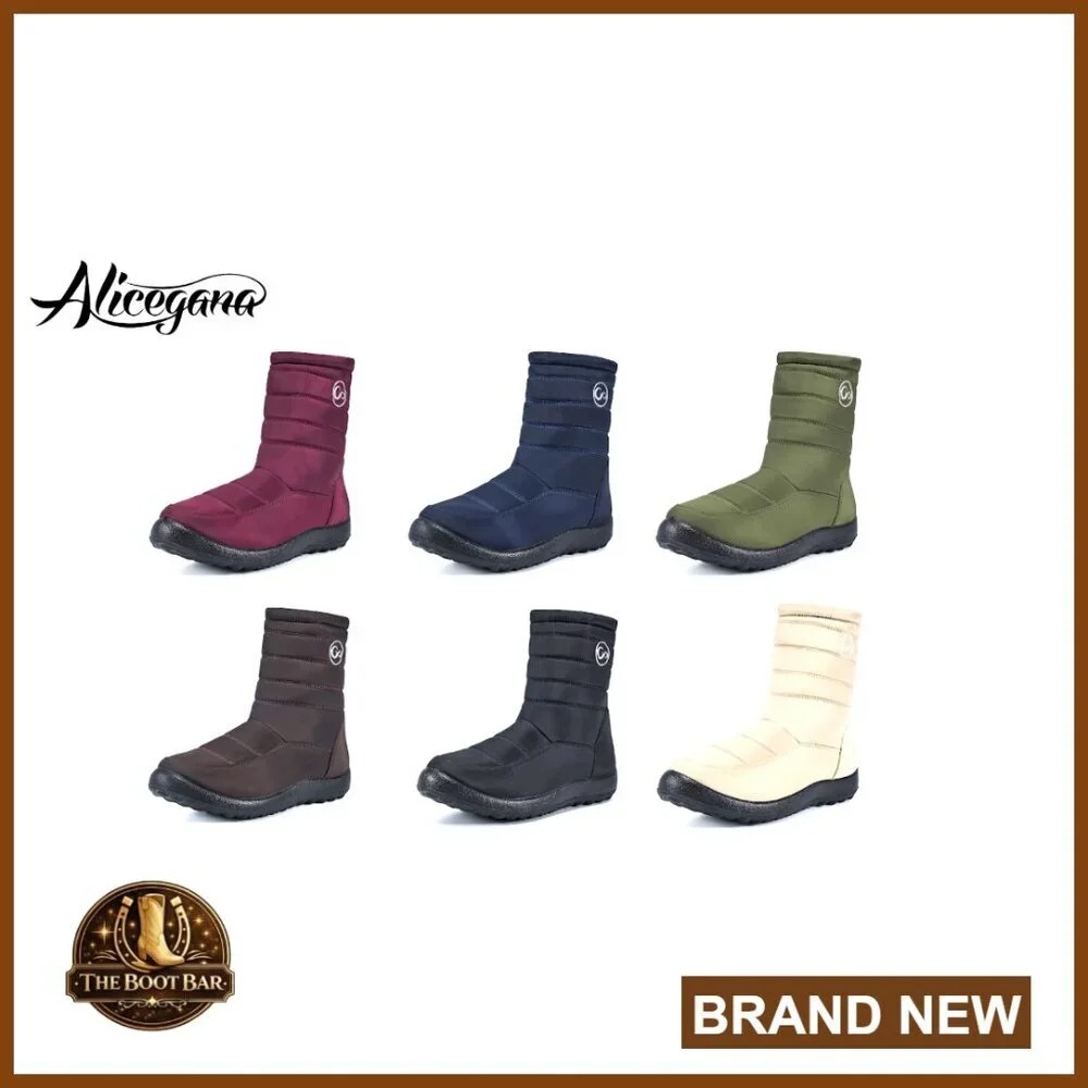 Waterproof Winter Snow Boots with Fur Lining Mid Calf Zipper - Picture 7 of 7